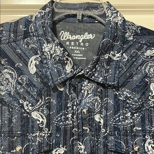Wrangler Retro Premium Blue button down shirt